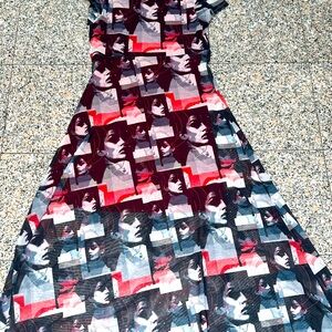 HUGO BOSS Graphic Print Mesh Maxi Dress M